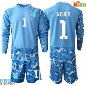 Billiga Tyskland Manuel Neuer #1 Målvakt Bortatröja Barn VM 2026 Långärmad (+ Korta byxor)